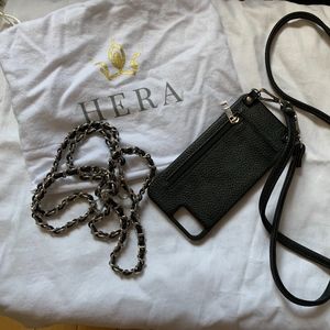 Hera Phone Case Cross Body Black Leather